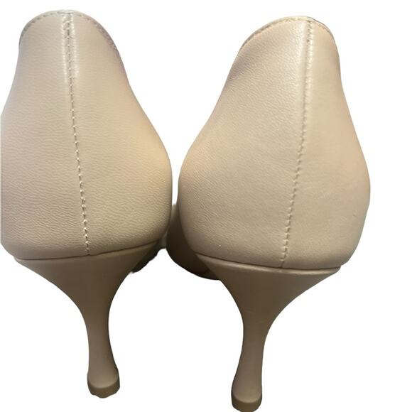 Kahmune Nude Becky Napa Leather Classic 70mm Pointed Toe Comfort Pump New 40 - Picture 7 of 9